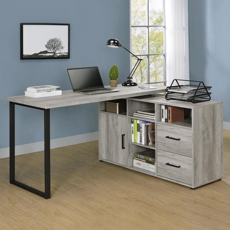 Hertford Grey L-shape Desk - MyWaynesHome #