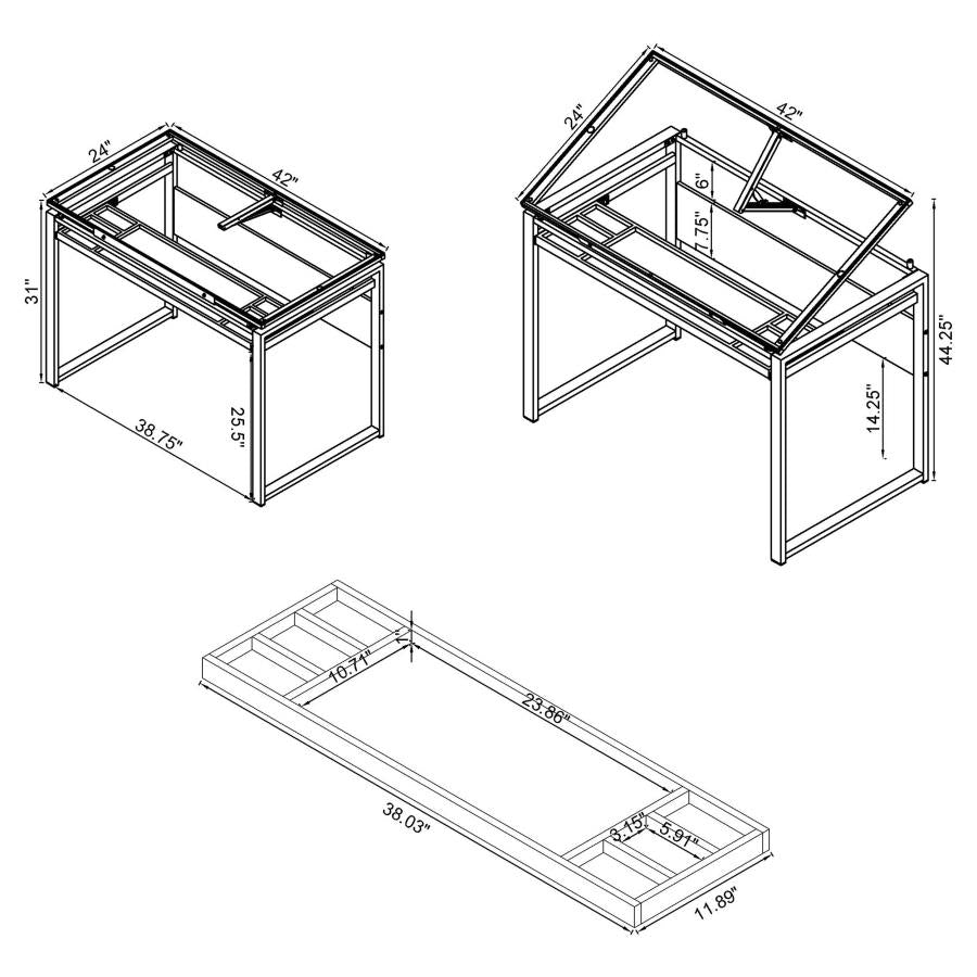 Pantano Grey Drafting Desk - MyWaynesHome #