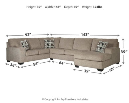 Ballinasloe 3-Piece Sectional with Chaise - MyWaynesHome #