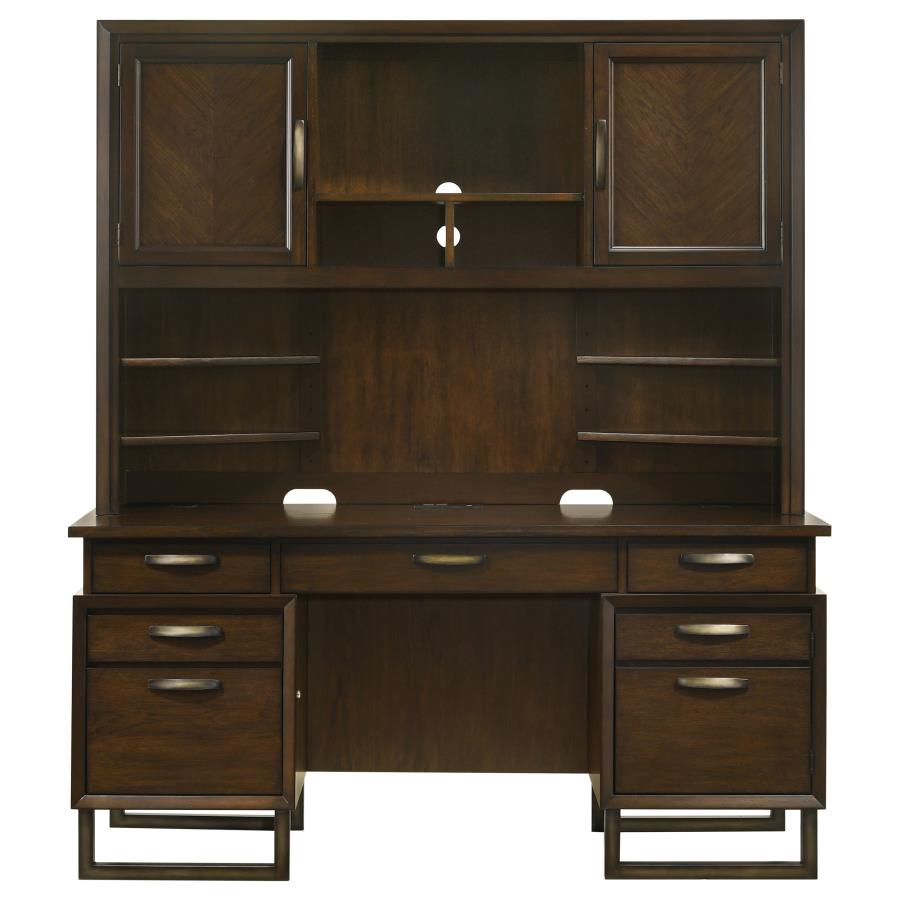Marshall Brown Credenza Desk W/ Hutch - MyWaynesHome #