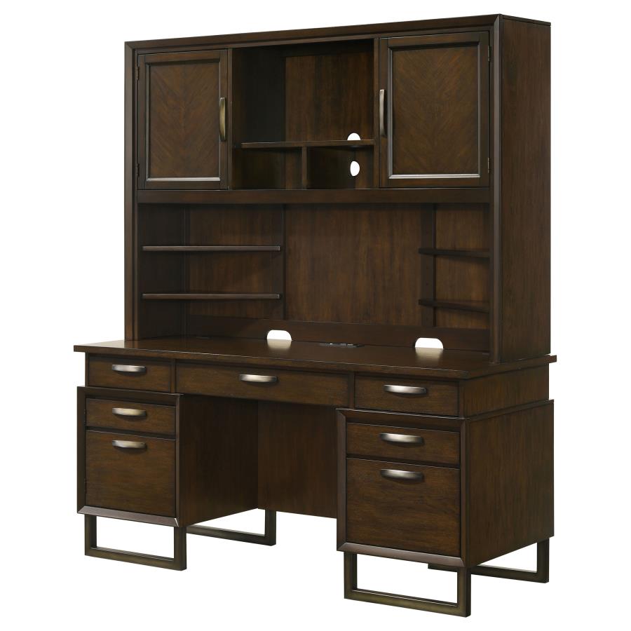 Marshall Brown Credenza Desk W/ Hutch - MyWaynesHome #