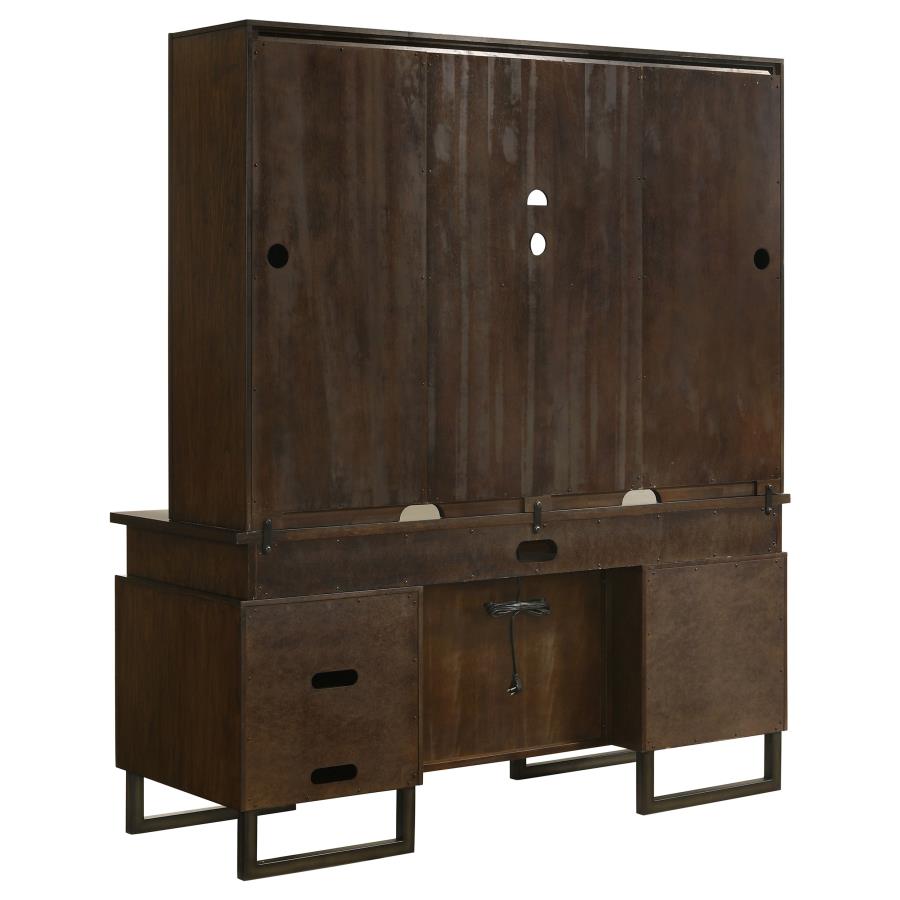 Marshall Brown Credenza Desk W/ Hutch - MyWaynesHome #
