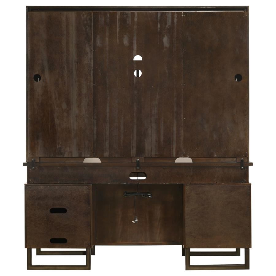 Marshall Brown Credenza Desk W/ Hutch - MyWaynesHome #