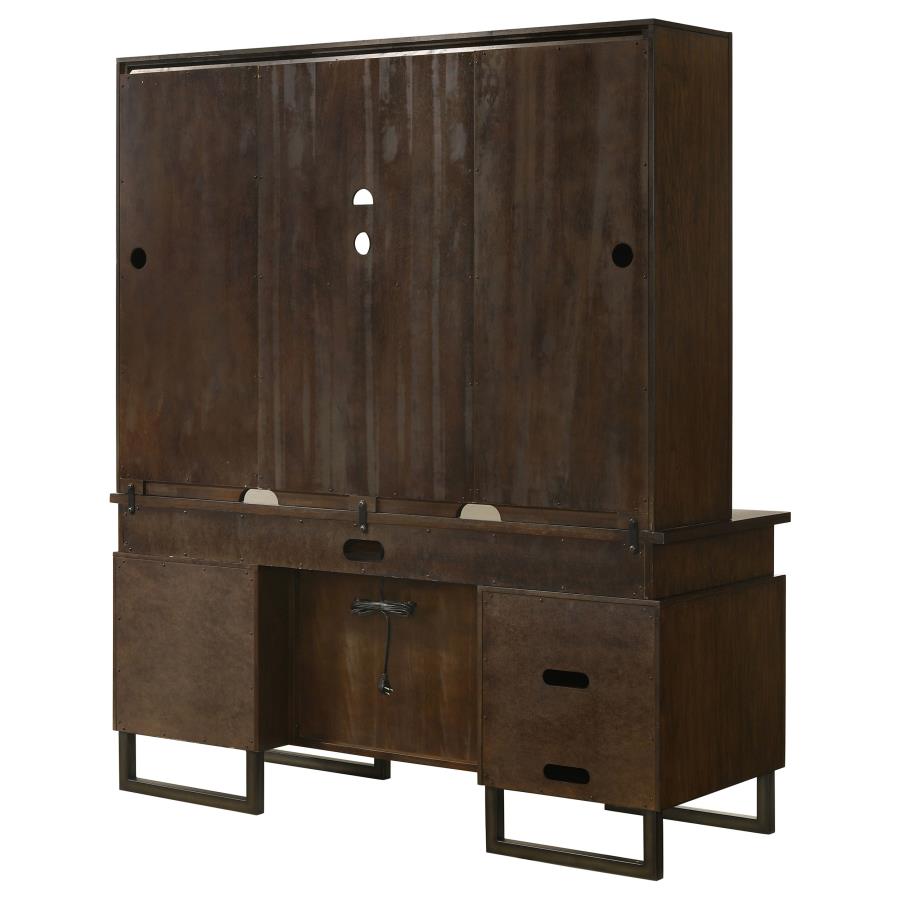 Marshall Brown Credenza Desk W/ Hutch - MyWaynesHome #