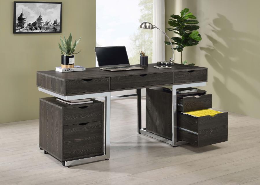 Noorvik Brown 3 Pc Desk Set - MyWaynesHome #