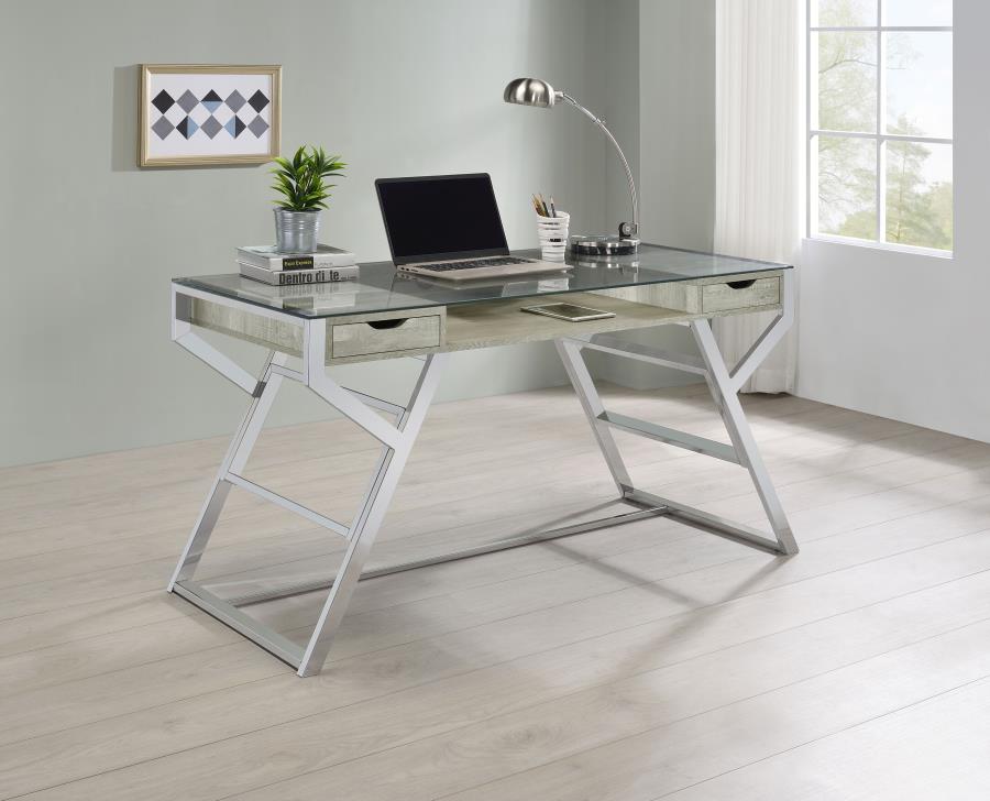 Emelle Grey Writing Desk - MyWaynesHome #
