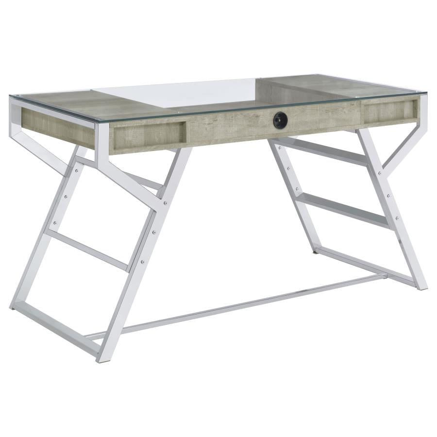 Emelle Grey Writing Desk - MyWaynesHome #