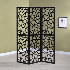 Nailan Black 3 Panel Room Divider - MyWaynesHome #