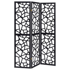 Nailan Black 3 Panel Room Divider - MyWaynesHome #