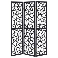 Nailan Black 3 Panel Room Divider - MyWaynesHome #