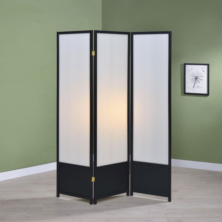 Calix Black 3 Panel Room Divider - MyWaynesHome #