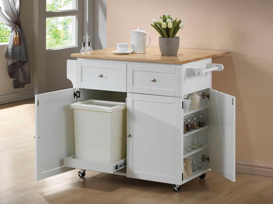 Jalen White Kitchen Cart - MyWaynesHome #