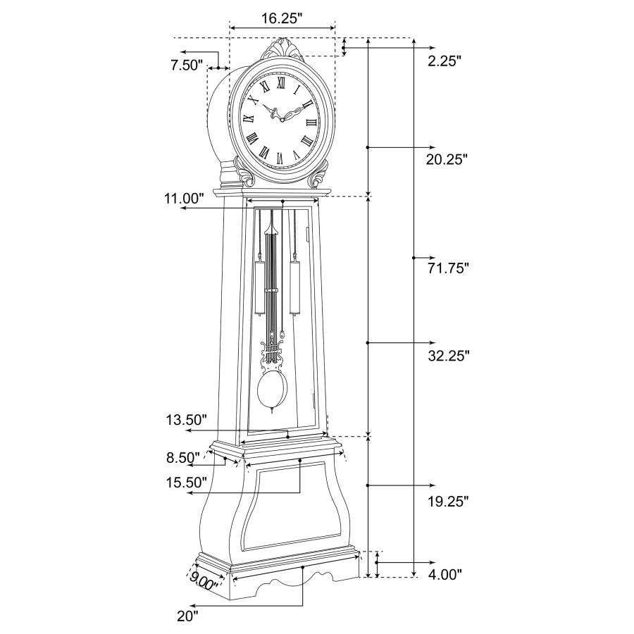 Narcissa Brown Grandfather Clock - MyWaynesHome #