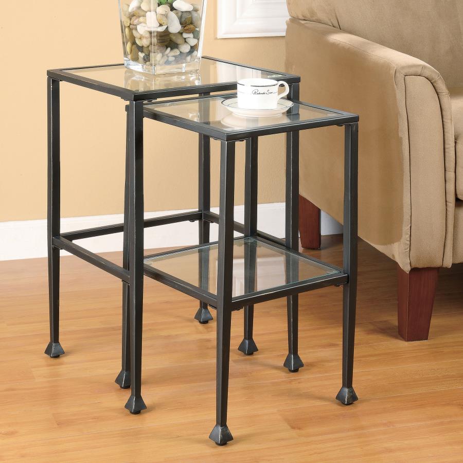 Leilani Black 2 Pc Nesting Table - MyWaynesHome #