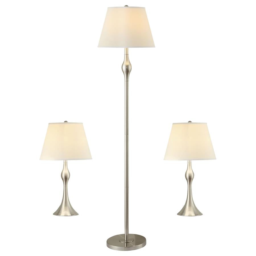 Griffin Silver 3 Pc Lamp Set - MyWaynesHome #