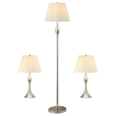 Griffin Silver 3 Pc Lamp Set - MyWaynesHome #