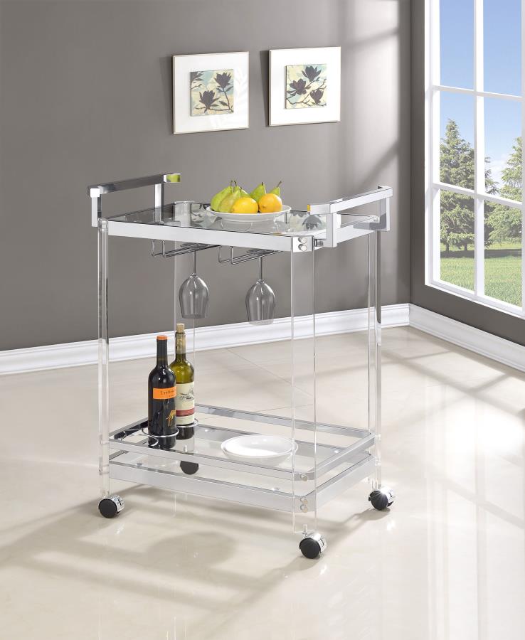 Jefferson Clear Bar Cart - MyWaynesHome #