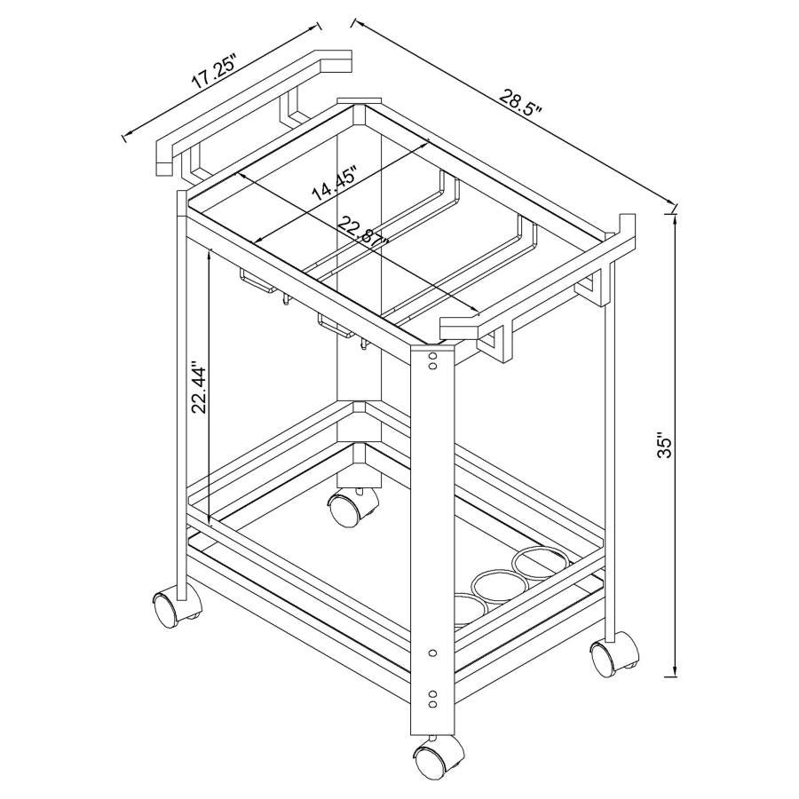 Jefferson Clear Bar Cart - MyWaynesHome #