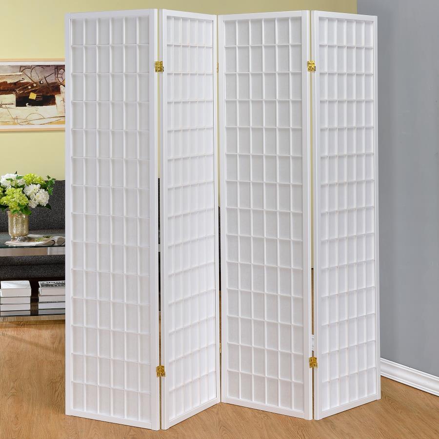 Roberto White 4 Panel Room Divider - MyWaynesHome #