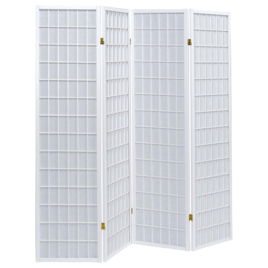 Roberto White 4 Panel Room Divider - MyWaynesHome #