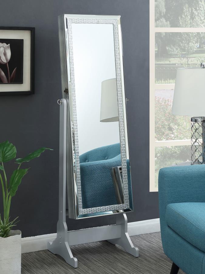 Elle Silver Jewelry Cheval Mirror - MyWaynesHome #