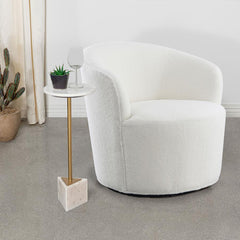 Joyce White Swivel Chair - MyWaynesHome #