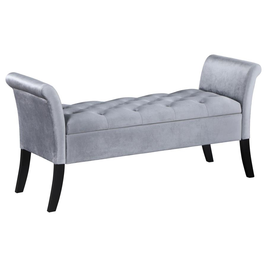 Farrah Silver Storage Bench - MyWaynesHome #