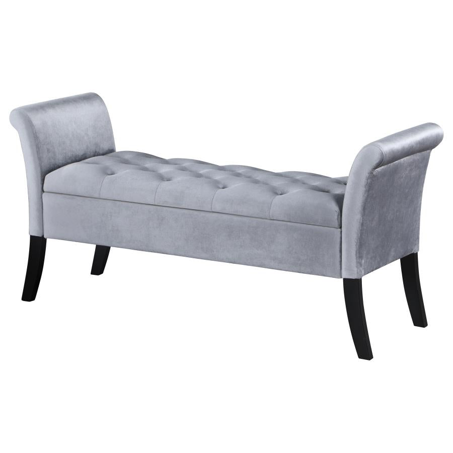 Farrah Silver Storage Bench - MyWaynesHome #