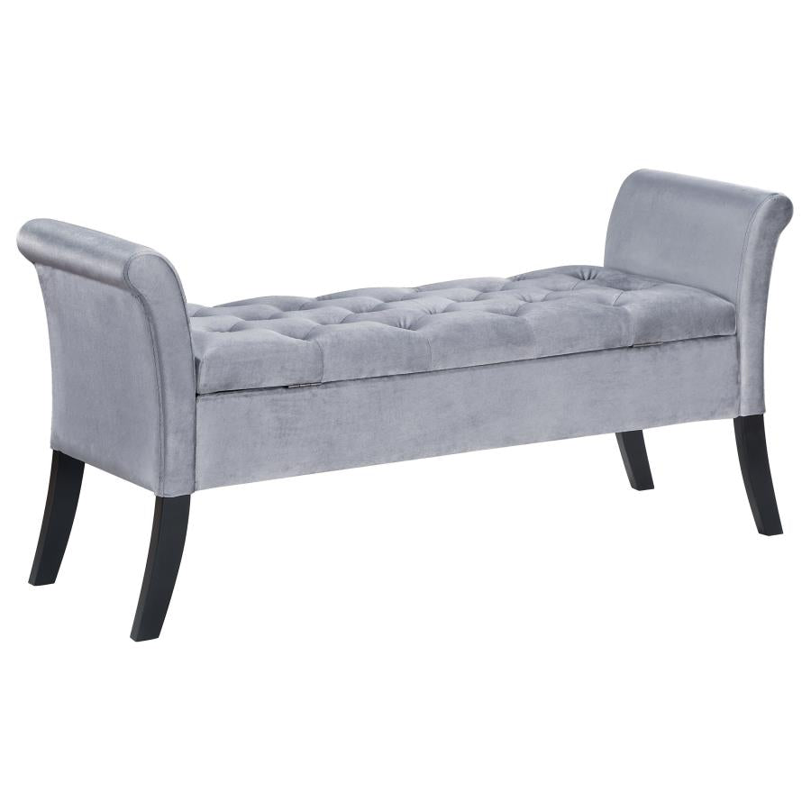 Farrah Silver Storage Bench - MyWaynesHome #