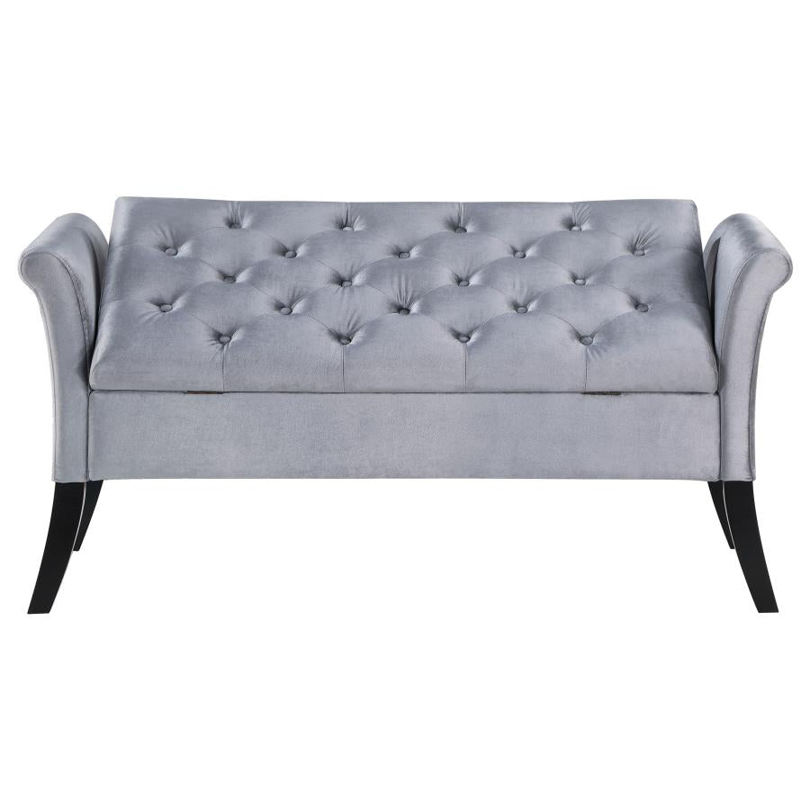 Farrah Silver Storage Bench - MyWaynesHome #