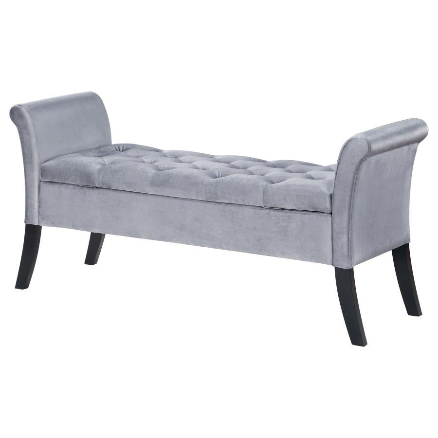 Farrah Silver Storage Bench - MyWaynesHome #