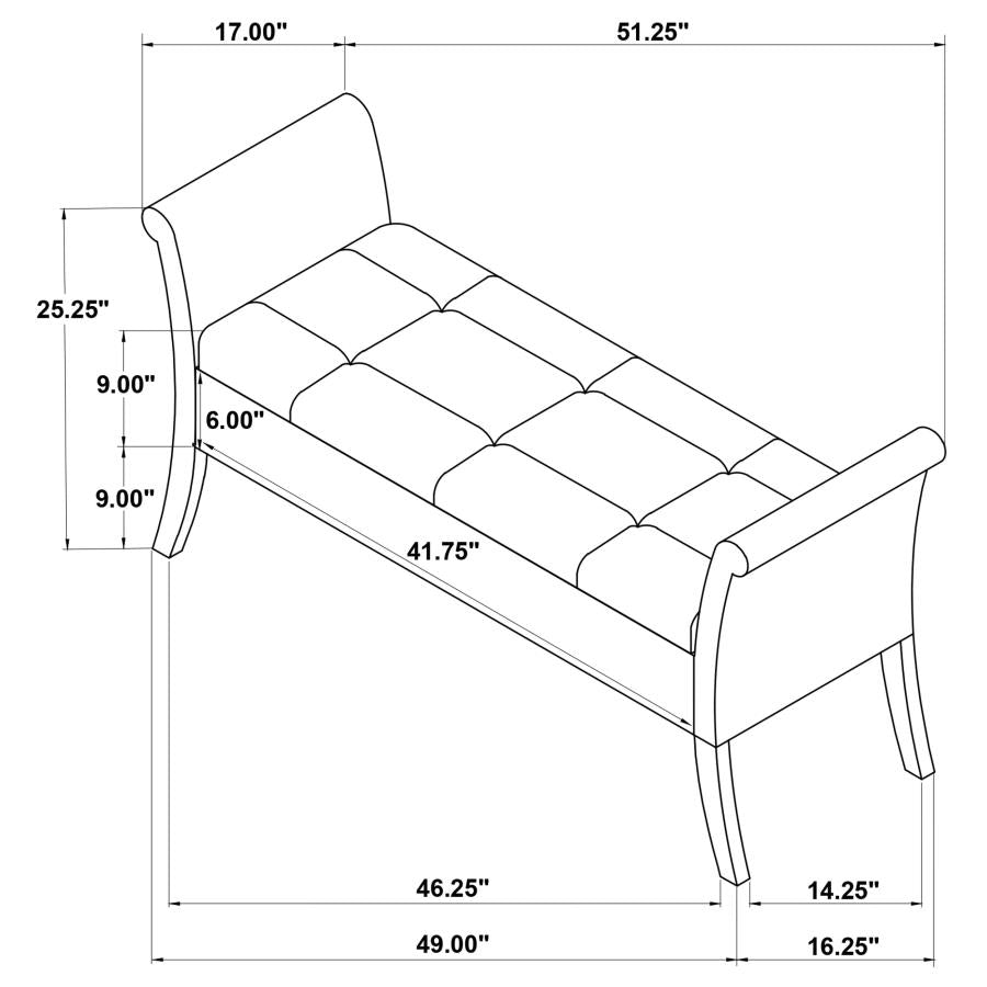 Farrah Silver Storage Bench - MyWaynesHome #