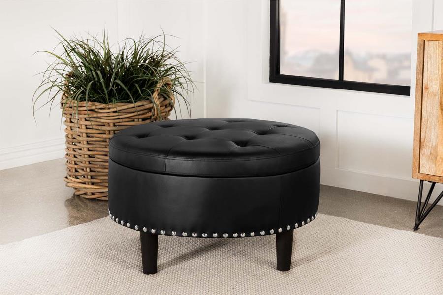 Jace Black Storage Ottoman - MyWaynesHome #