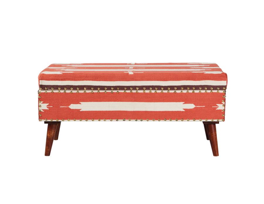 Noah Orange Storage Bench - MyWaynesHome #