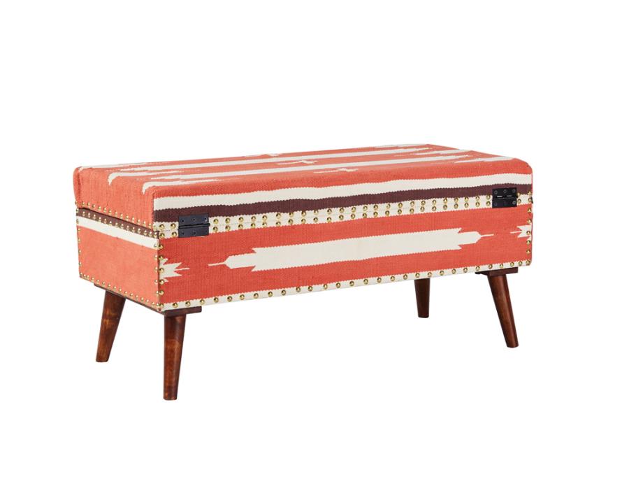 Noah Orange Storage Bench - MyWaynesHome #
