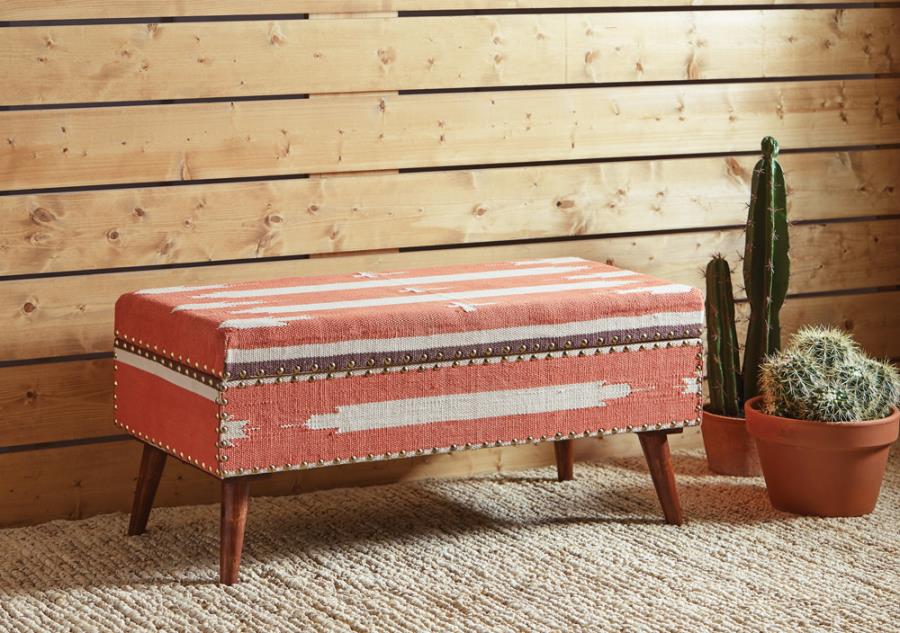 Noah Orange Storage Bench - MyWaynesHome #