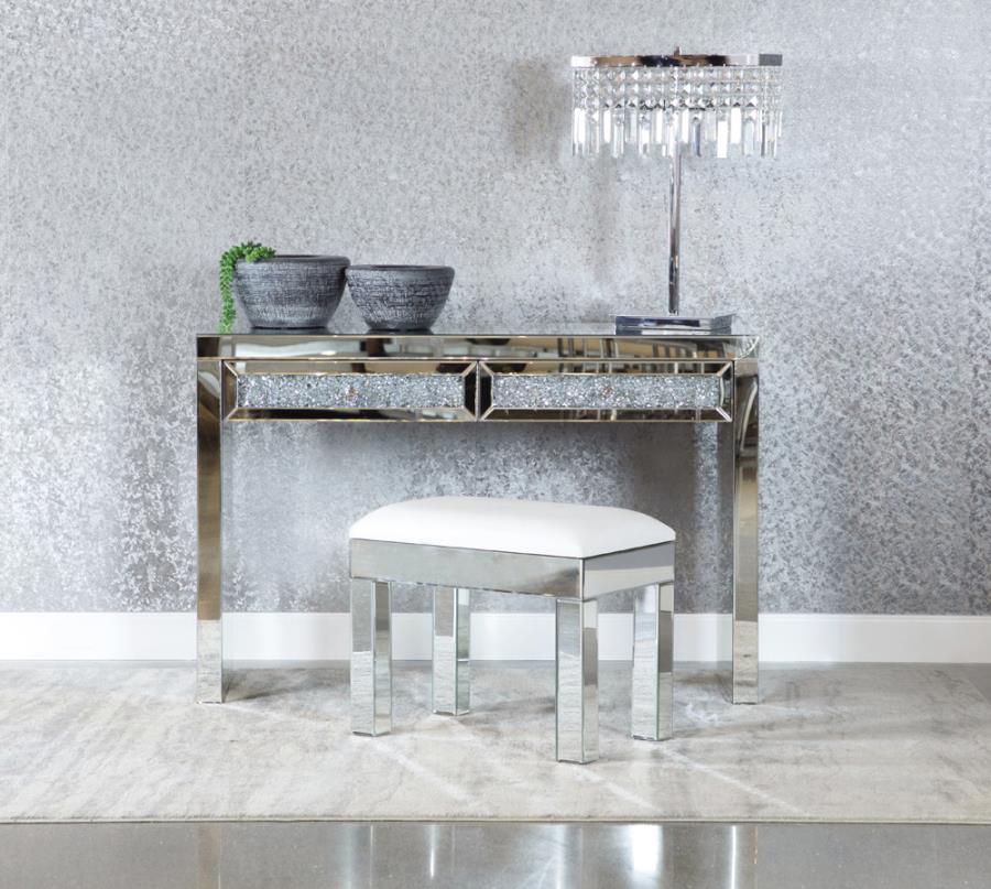 Roxie Silver Accent Stool - MyWaynesHome #