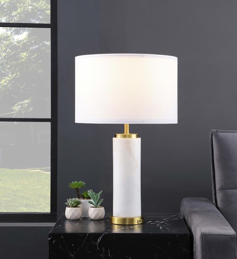 Lucius White Table Lamp - MyWaynesHome #