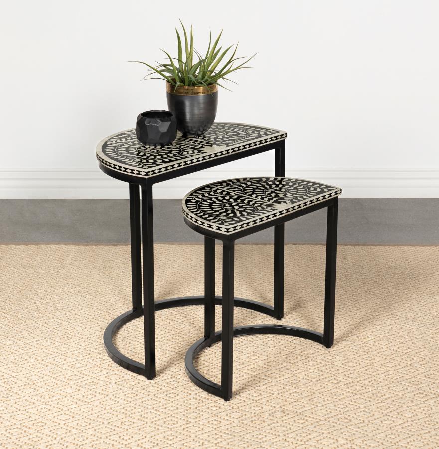 Zakiya Black 2 Pc Nesting Table - MyWaynesHome #