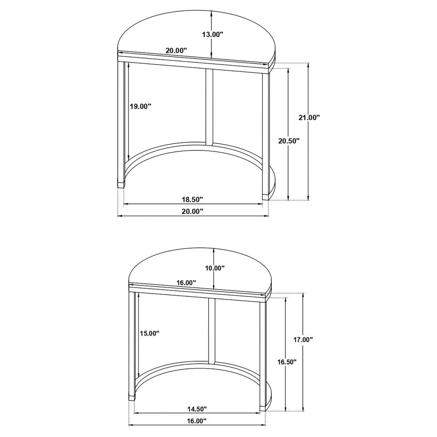 Zakiya Black 2 Pc Nesting Table - MyWaynesHome #