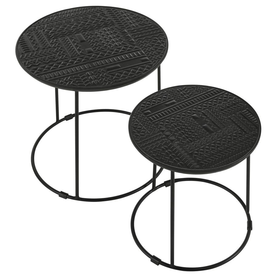 Loannis Black 2 Pc Nesting Table - MyWaynesHome #