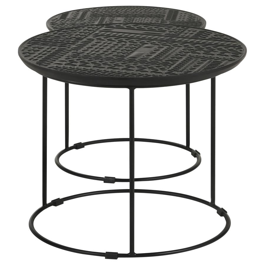 Loannis Black 2 Pc Nesting Table - MyWaynesHome #