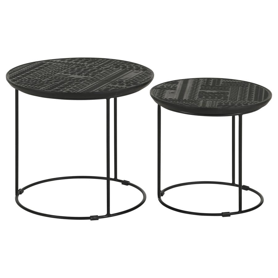 Loannis Black 2 Pc Nesting Table - MyWaynesHome #