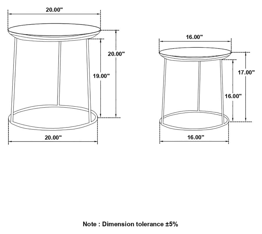 Loannis Black 2 Pc Nesting Table - MyWaynesHome #