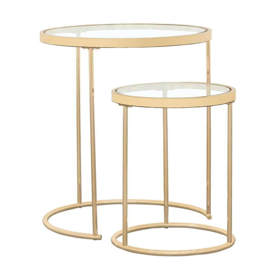 Maylin Gold 2 Pc Nesting Table - MyWaynesHome #