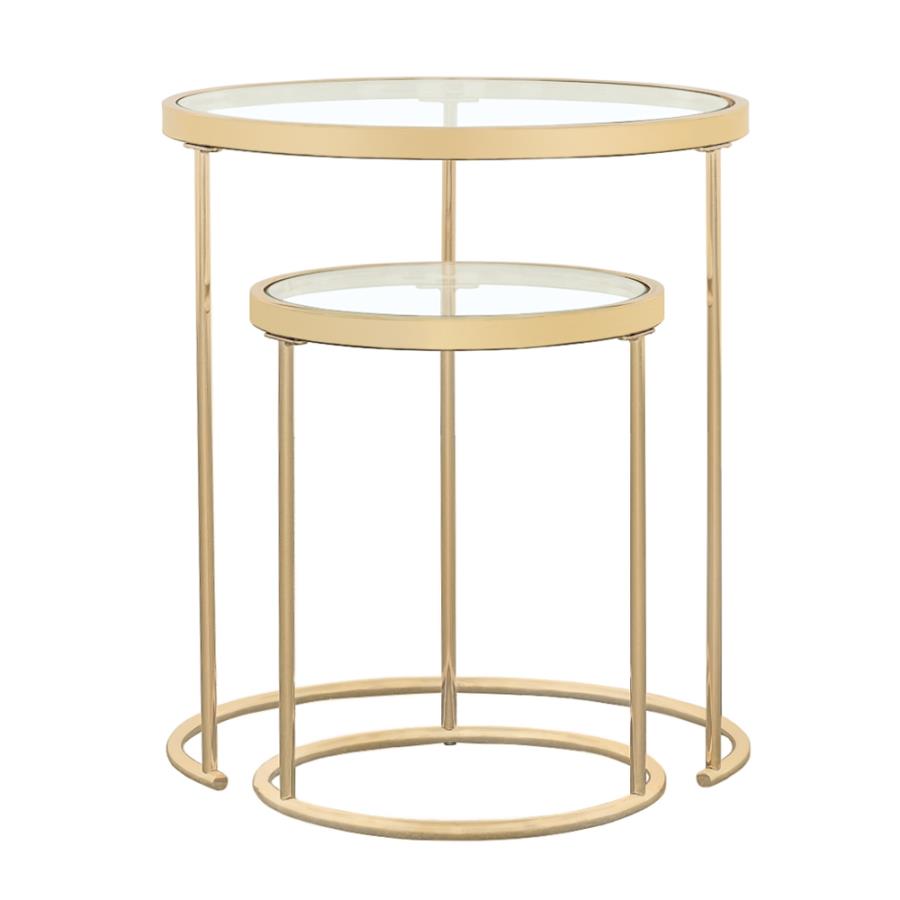 Maylin Gold 2 Pc Nesting Table - MyWaynesHome #