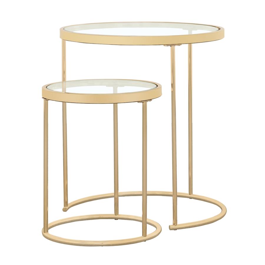 Maylin Gold 2 Pc Nesting Table - MyWaynesHome #