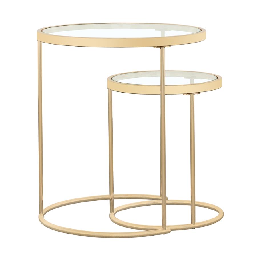 Maylin Gold 2 Pc Nesting Table - MyWaynesHome #