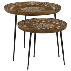 Nuala Brown 2 Pc Nesting Table - MyWaynesHome #