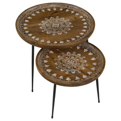 Nuala Brown 2 Pc Nesting Table - MyWaynesHome #